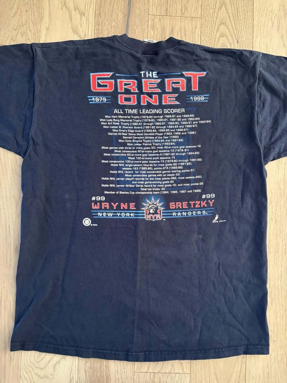 Vintage 1999 Pro Player Wayne Gretzky New York Rangers The Great One T-Shirt